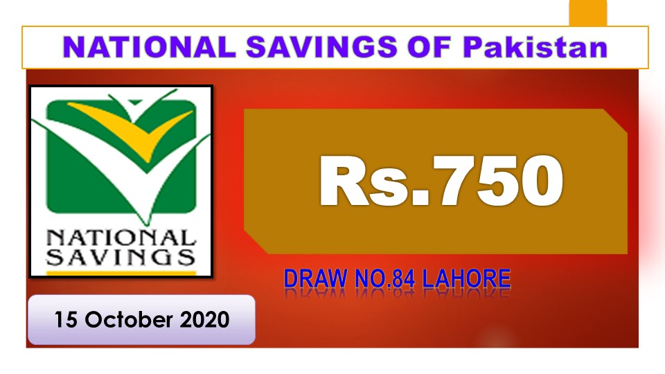 Draw 83, Rs. 750 Prize Bond List, Lahore On 15-10-2020